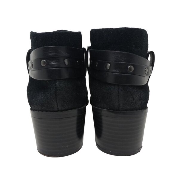 Clarks Breccan Shine Ankle Boots Booties Womens 8.5 Black Distressed Leather Boh - Picture 5 of 12